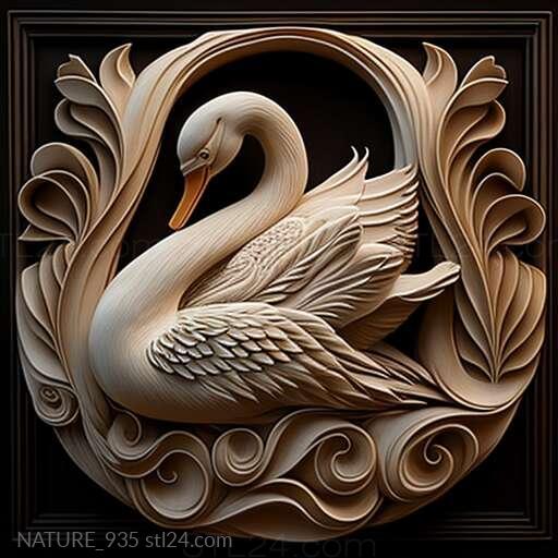 Nature and animals (st swan 3, NATURE_935) 3D models for cnc